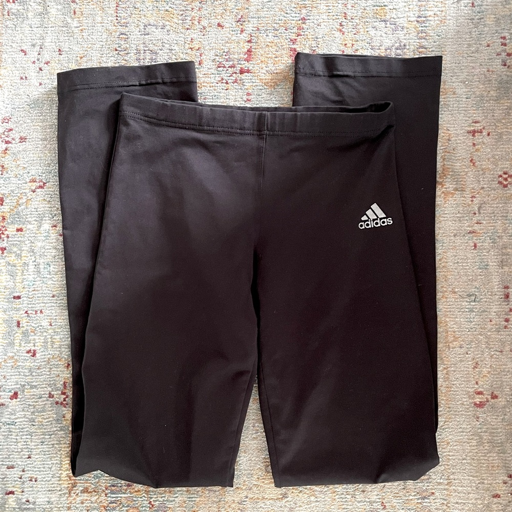 ADIDAS BLACK EXERCISE PANTS, SZ M